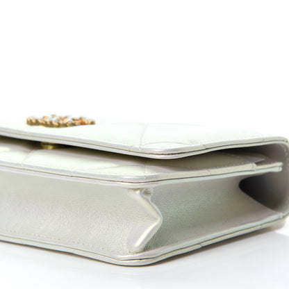 Chanel Iridescent Calfskin Quilted 19 Wallet On Chain WOC White 7 of 12