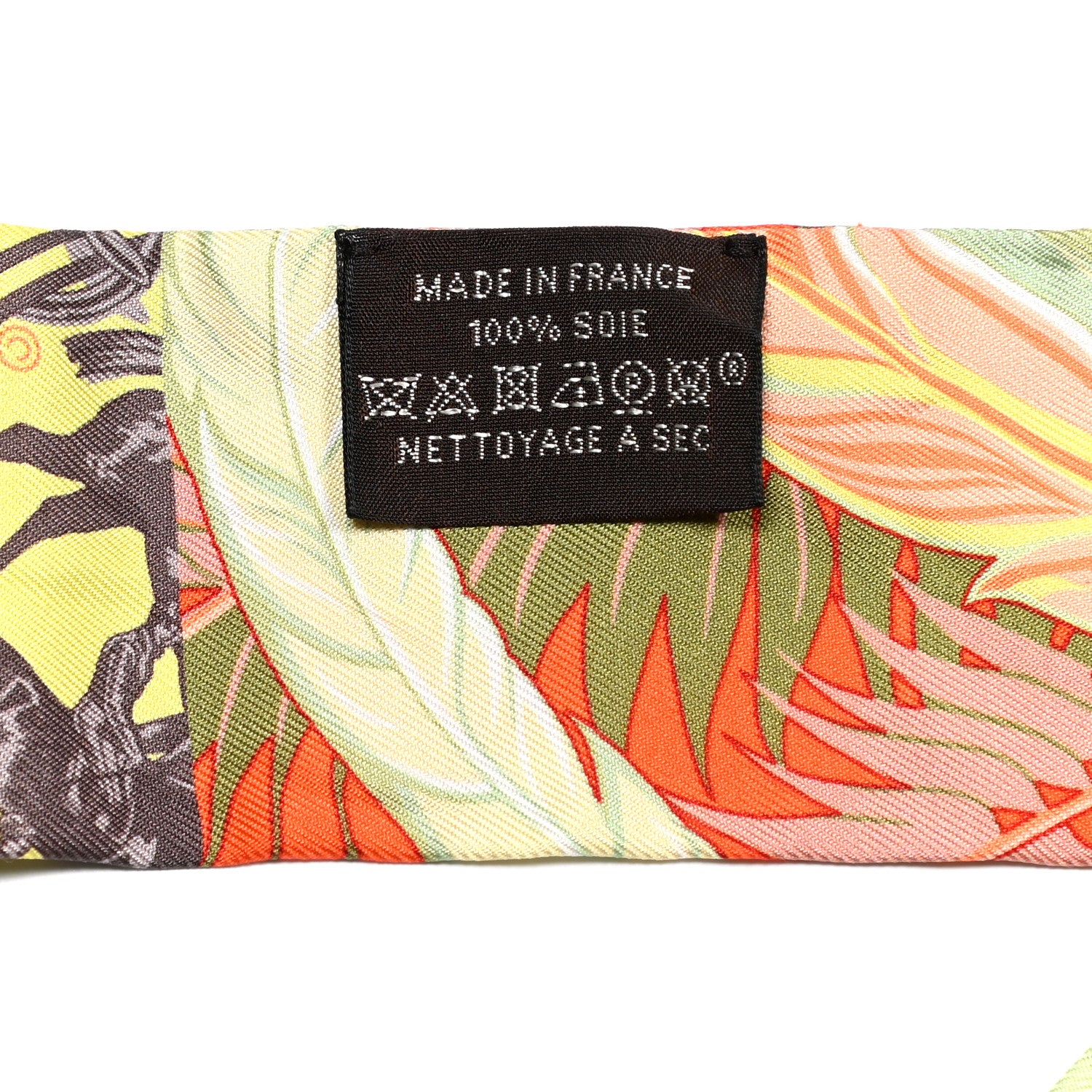 Hermes Silk Cheval Phoenix Twilly Orange Jaune Vif Vert 3 of 4
