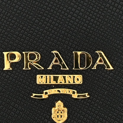 Prada Saffiano Metal Continental Flap Wallet Black 14 of 14