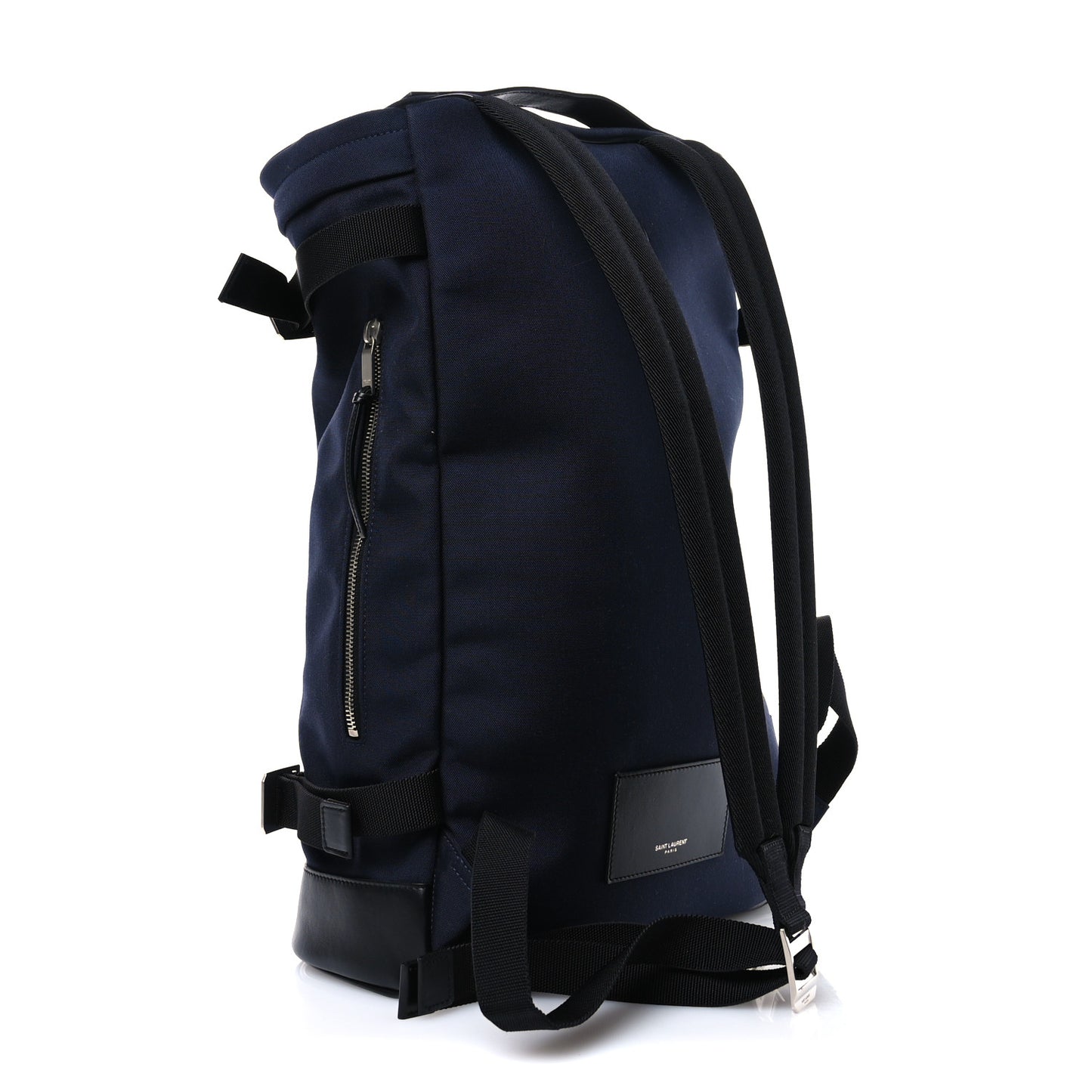Canvas Calfskin Rivington Race Backpack Black Navy