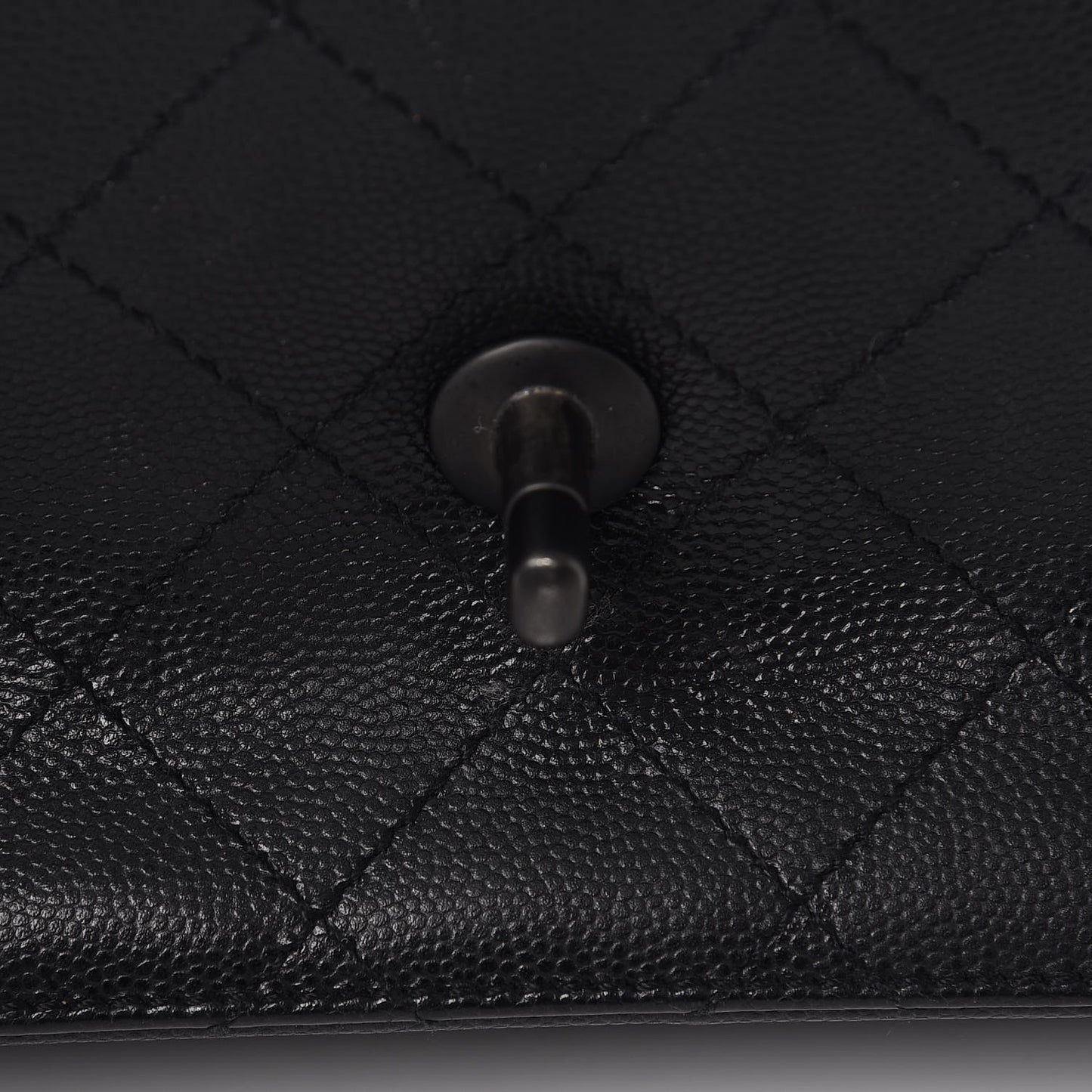 Caviar Stitch Medium Single Flap So Black