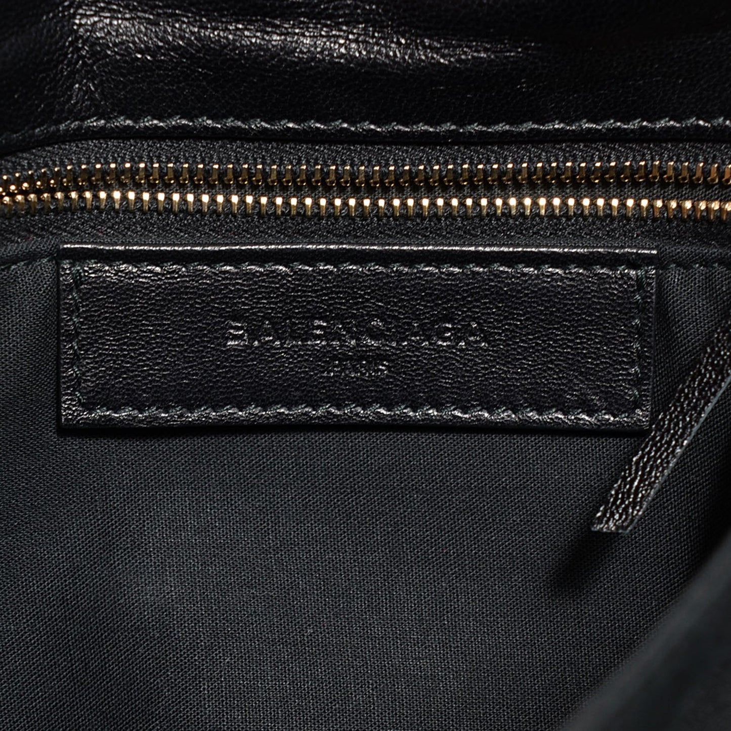 Chevre Gold Metallic Edge Hardware Envelope Clutch Black