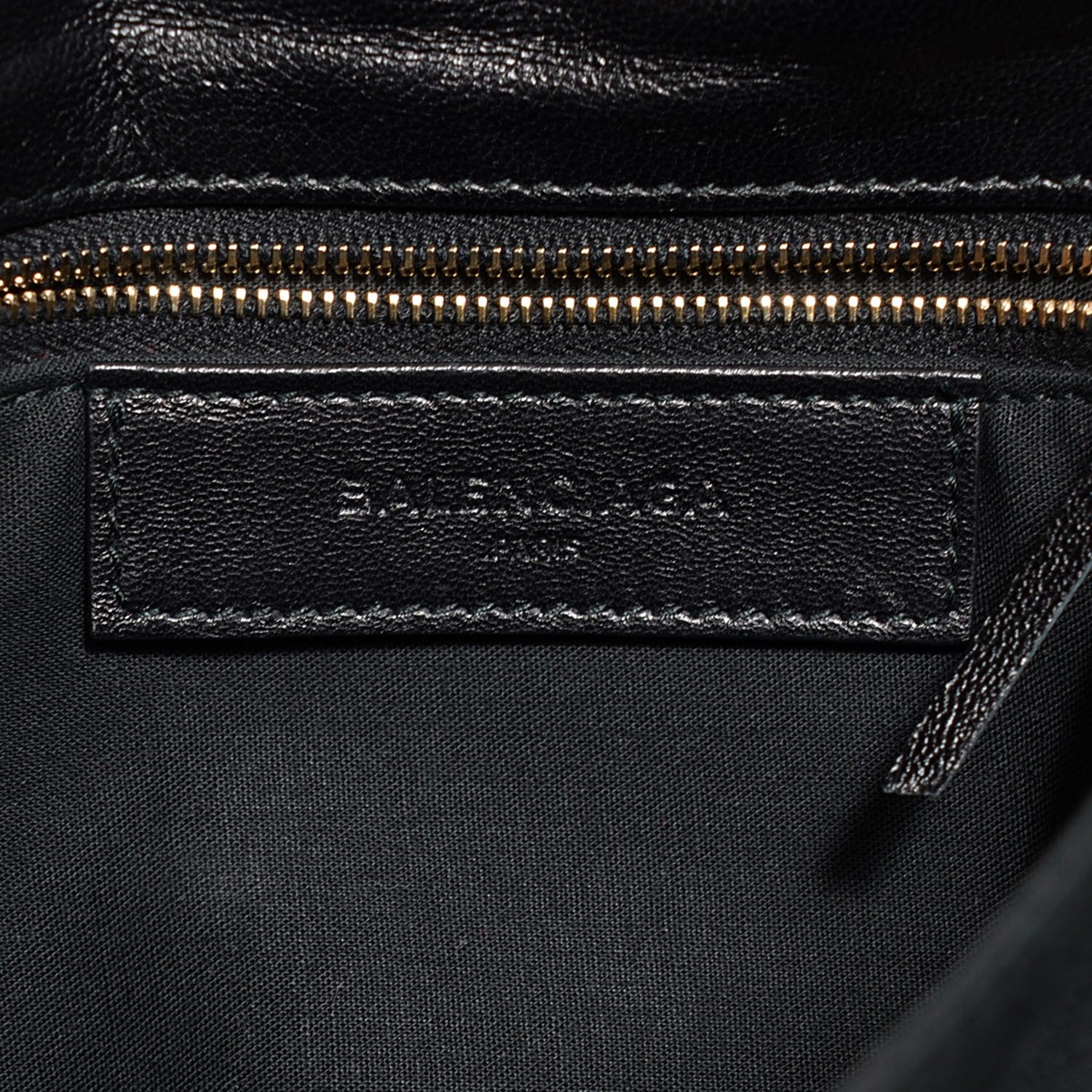 Balenciaga Chevre Gold Metallic Edge Hardware Envelope Clutch Black 6 of 10