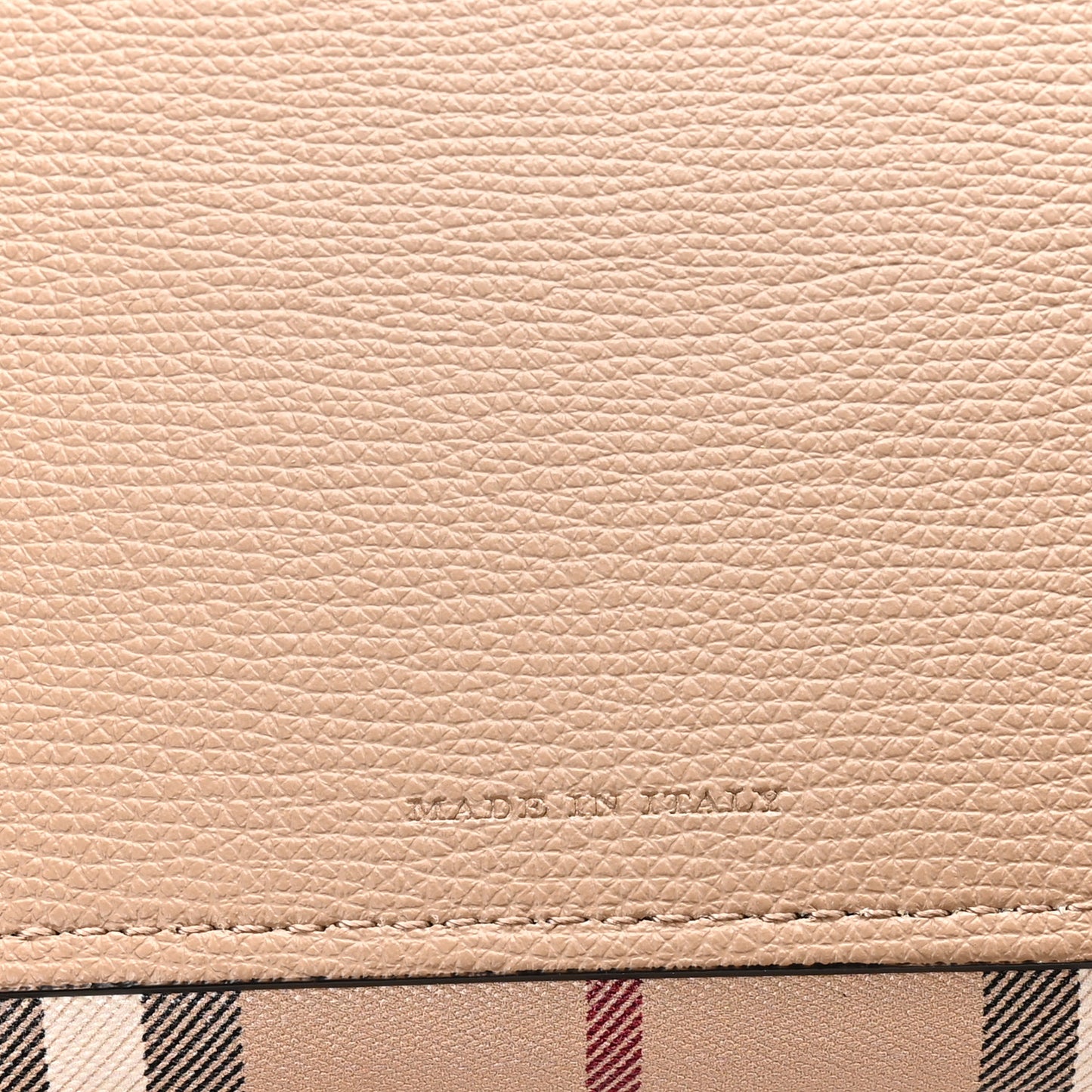 Grainy Calfskin Haymarket Check Medium Reversible Tote Camel