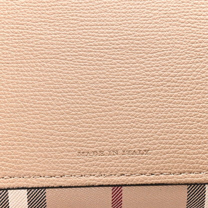 Burberry Grainy Calfskin Haymarket Check Medium Reversible Tote Camel 11 of 18