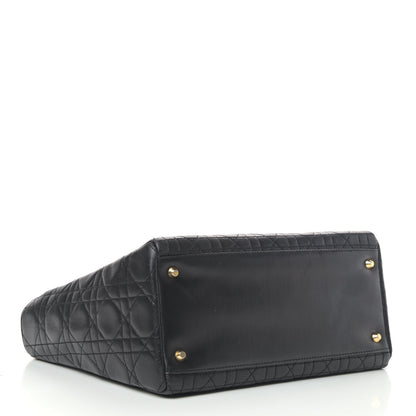 Christian Dior Lambskin Cannage Medium Lady Dior Black 3 of 5
