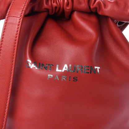 Saint Laurent Lambskin Small Teddy Bucket Bag Red 9 of 12