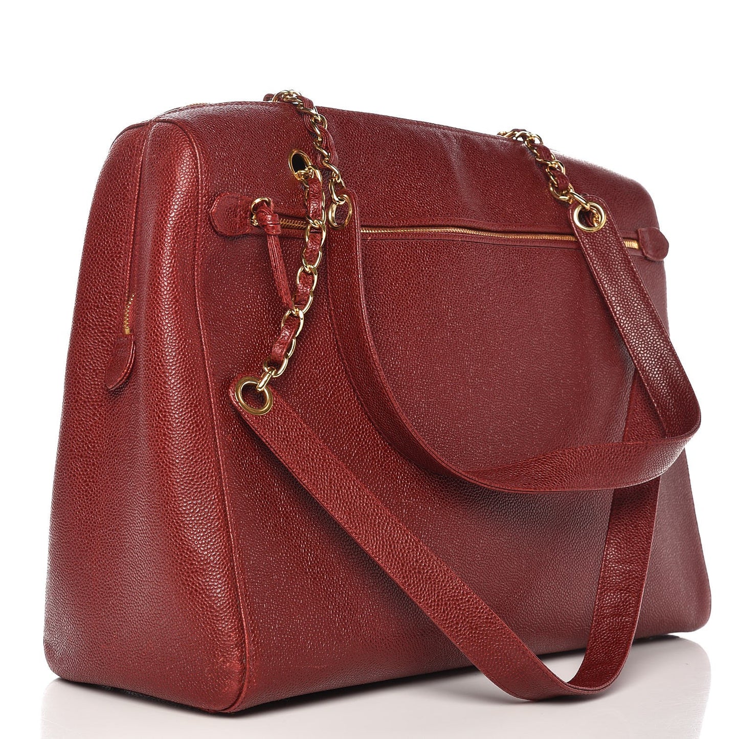 Caviar Large CC Shoulder Bag Red