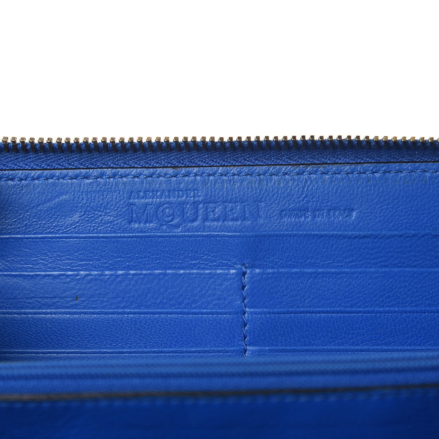 Nappa Skull Continental Zip Wallet Blue