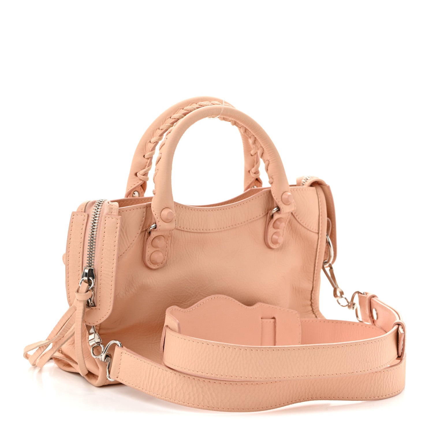 Balenciaga Matte Goatskin Rubber Covered Classic Hardware Mini City Rose Poudre 4 of 11
