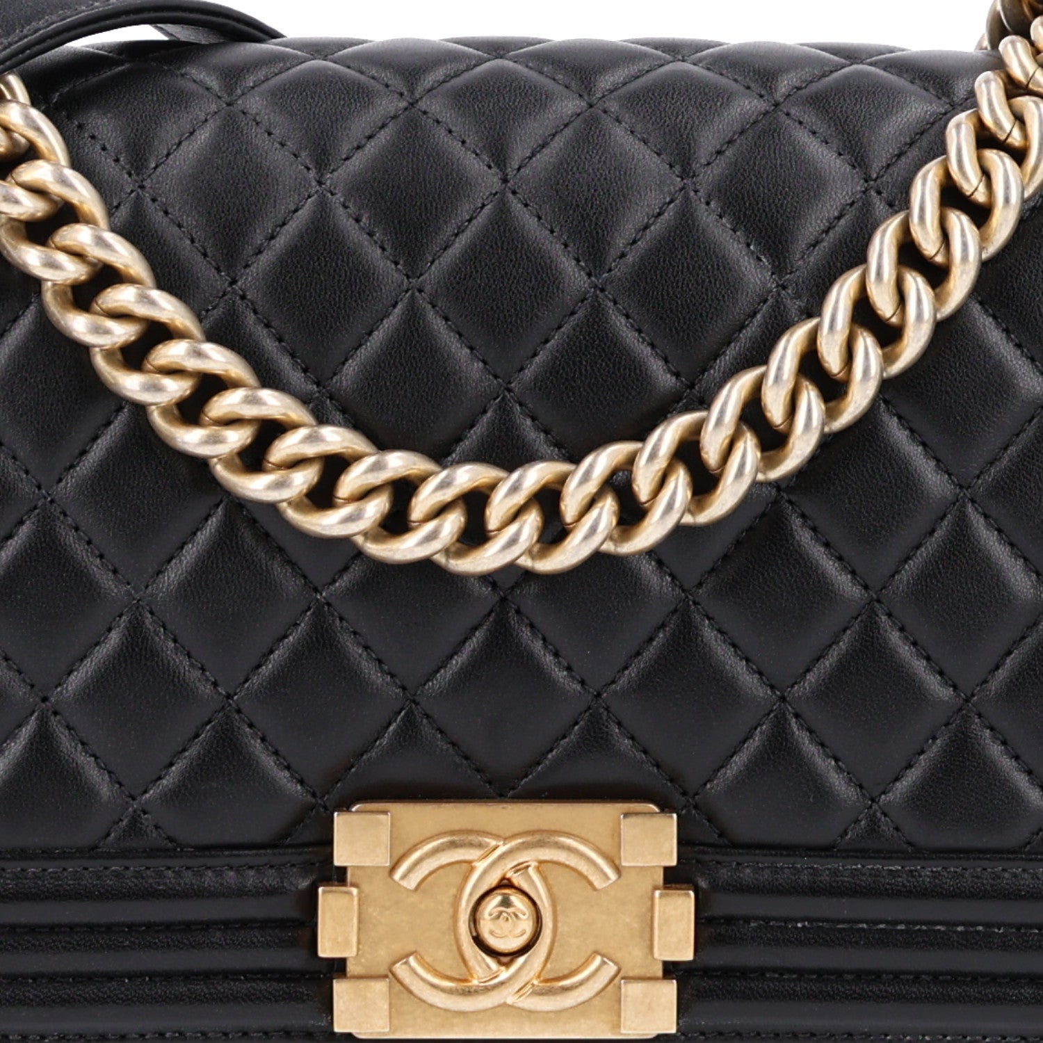Chanel Calfskin Quilted Medium Boy Flap Black Black 8 of 10