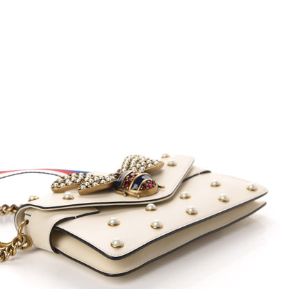 Gucci Nappa Pearl Studded Mini Queen Margaret Broadway Shoulder Bag Mystic White 4 of 10