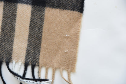 Burberry Cashmere Giant Check Fringe Scarf Camel 6 of 7