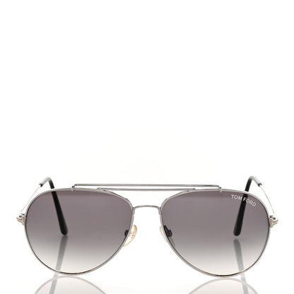 Tom Ford Indiana Aviator Sunglasses TF497 Silver 2 of 8