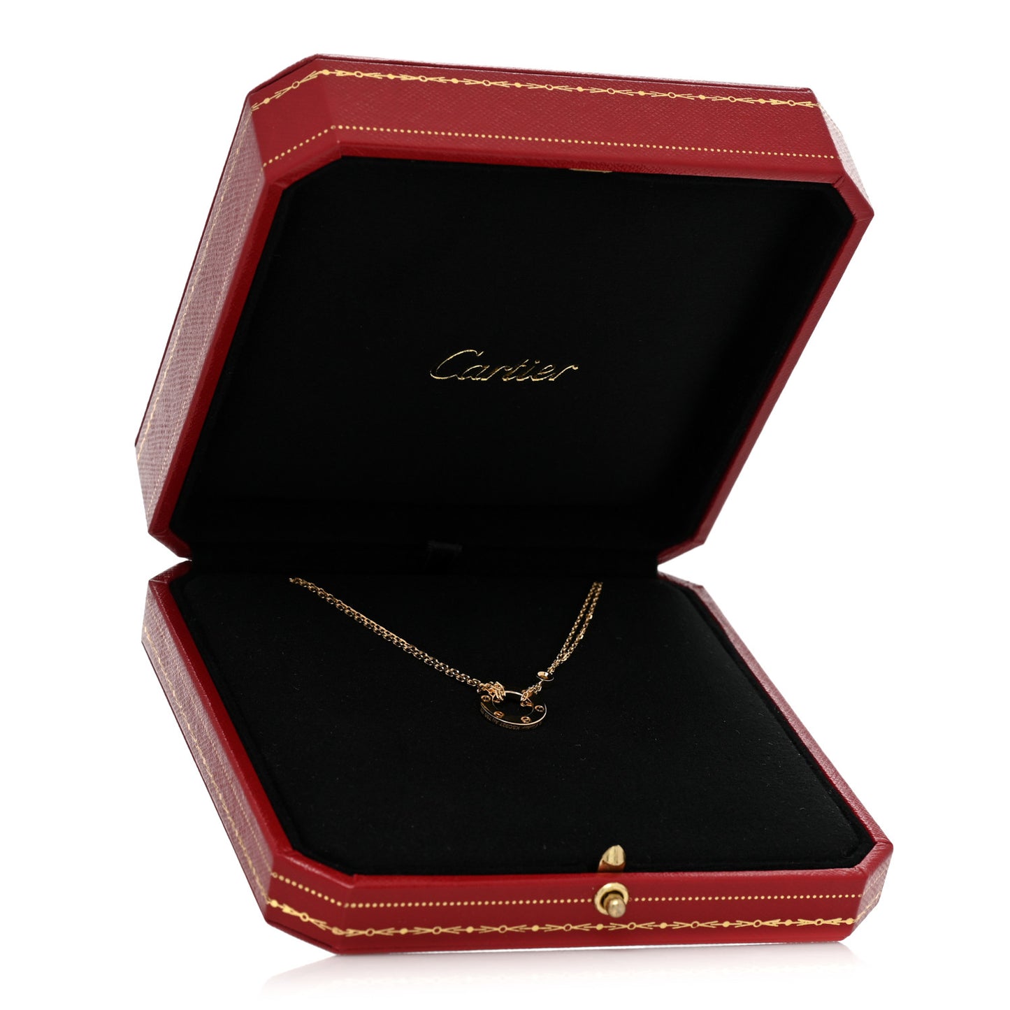 18K Yellow Gold 2 Diamond LOVE Necklace