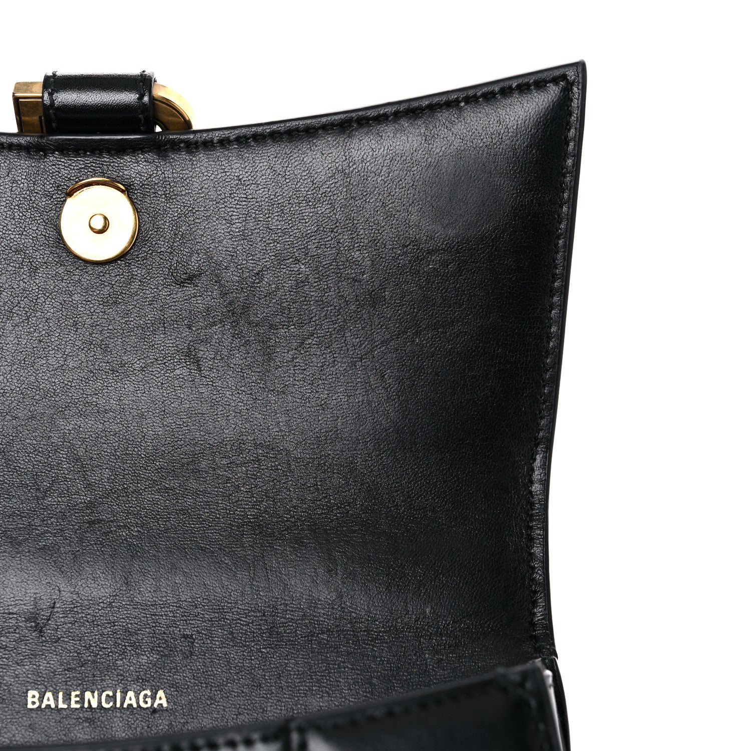 Balenciaga Shiny Box Calfskin Hourglass Top Handle Bag XS Black 11 of 22