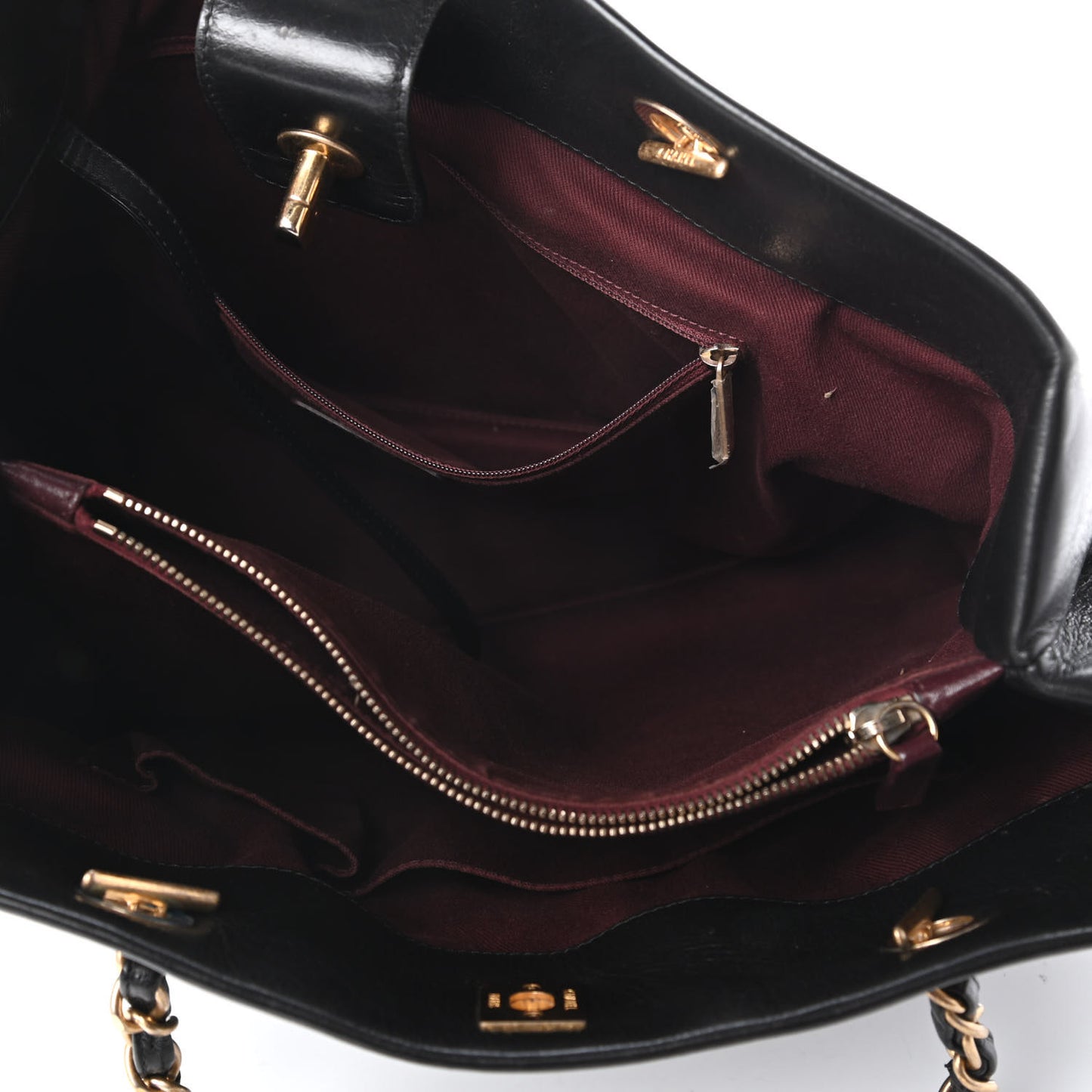 Calfskin Quilted Large Soft Elegance Tote Black