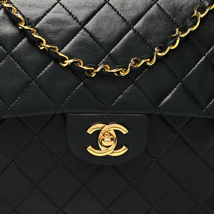 Chanel Lambskin Quilted Medium Double Flap Black 8 of 12
