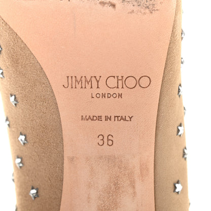 Jimmy Choo Suede Crystal Star Romy 85 Pumps 36 Nude 6 of 8