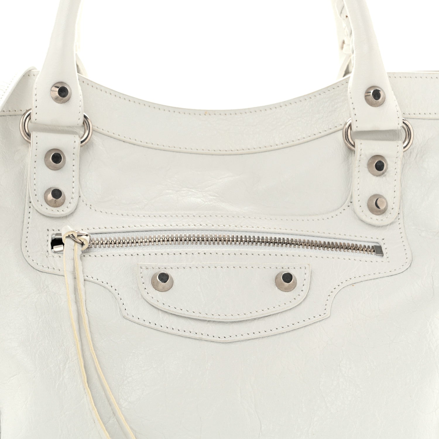Balenciaga Agneau Arena Silver Hardware Medium Le City Optic White 8 of 15