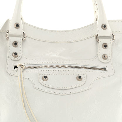 Balenciaga Agneau Arena Silver Hardware Medium Le City Optic White 8 of 15