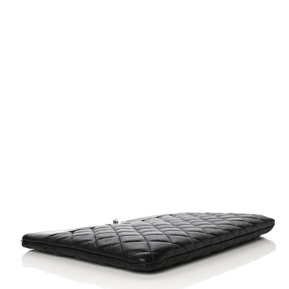 Chanel Sheepskin Quilted Medium Vintage Mademoiselle Cosmetic Case Black 4 of 14