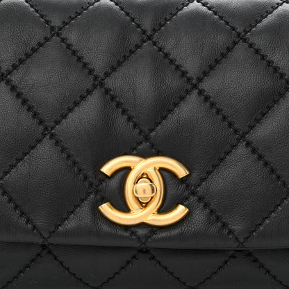Chanel Calfskin Quilted Retro Chain Flap Black 8 of 10