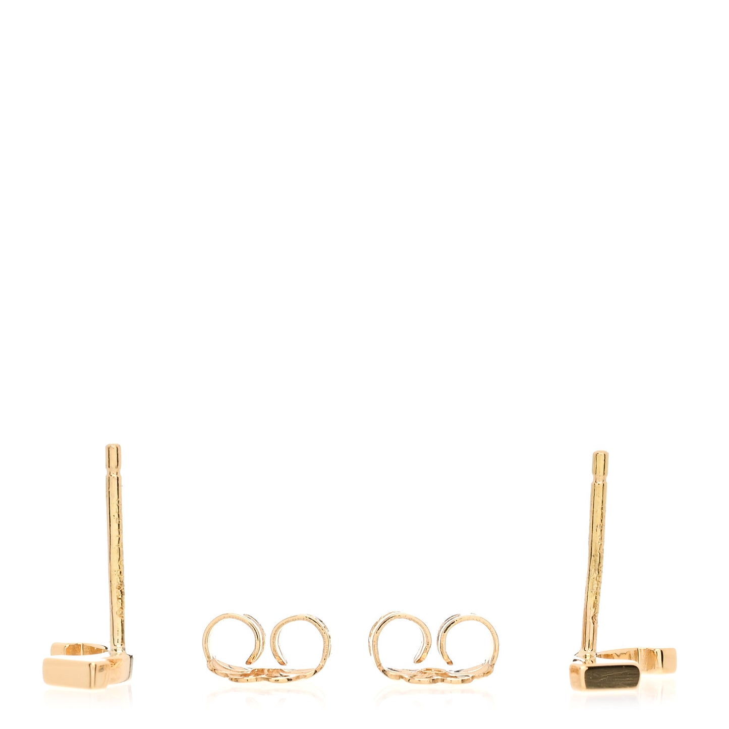 18K Yellow Gold T Smile Stud Earrings