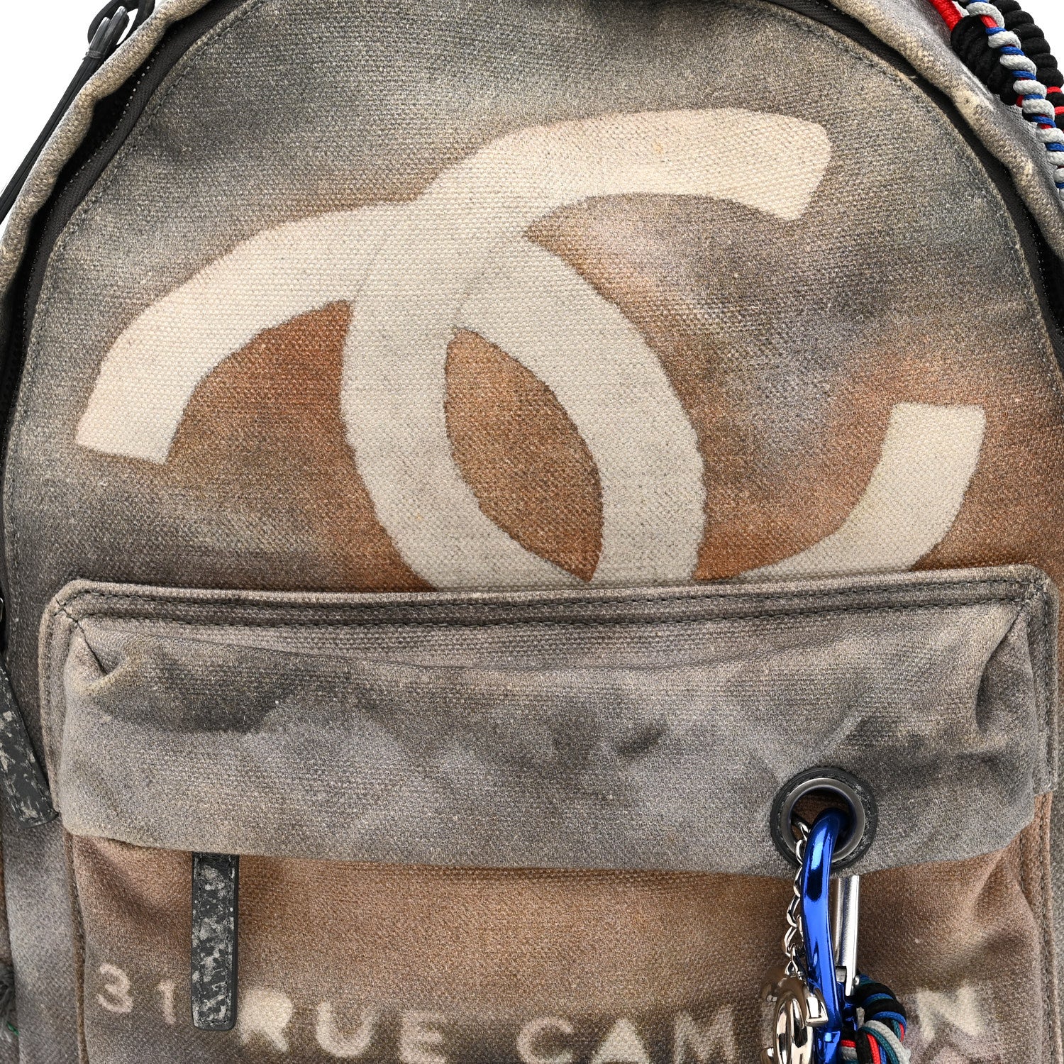 Chanel Graffiti Printed Canvas Medium Backpack Grey 7 of 11