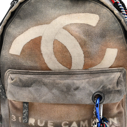Chanel Graffiti Printed Canvas Medium Backpack Grey 7 of 11