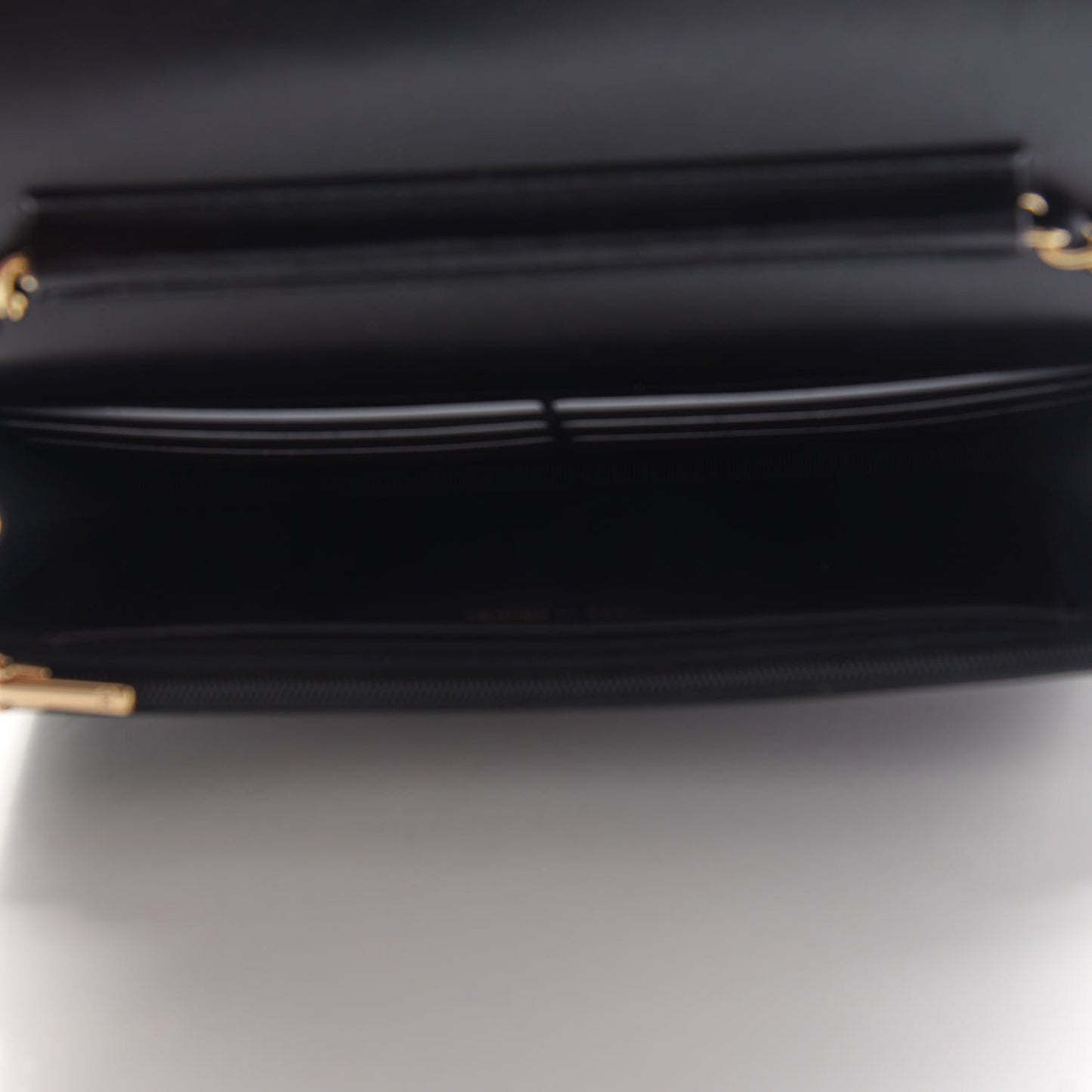 Lambskin Quilted Coco Bow Wallet On Chain WOC Black