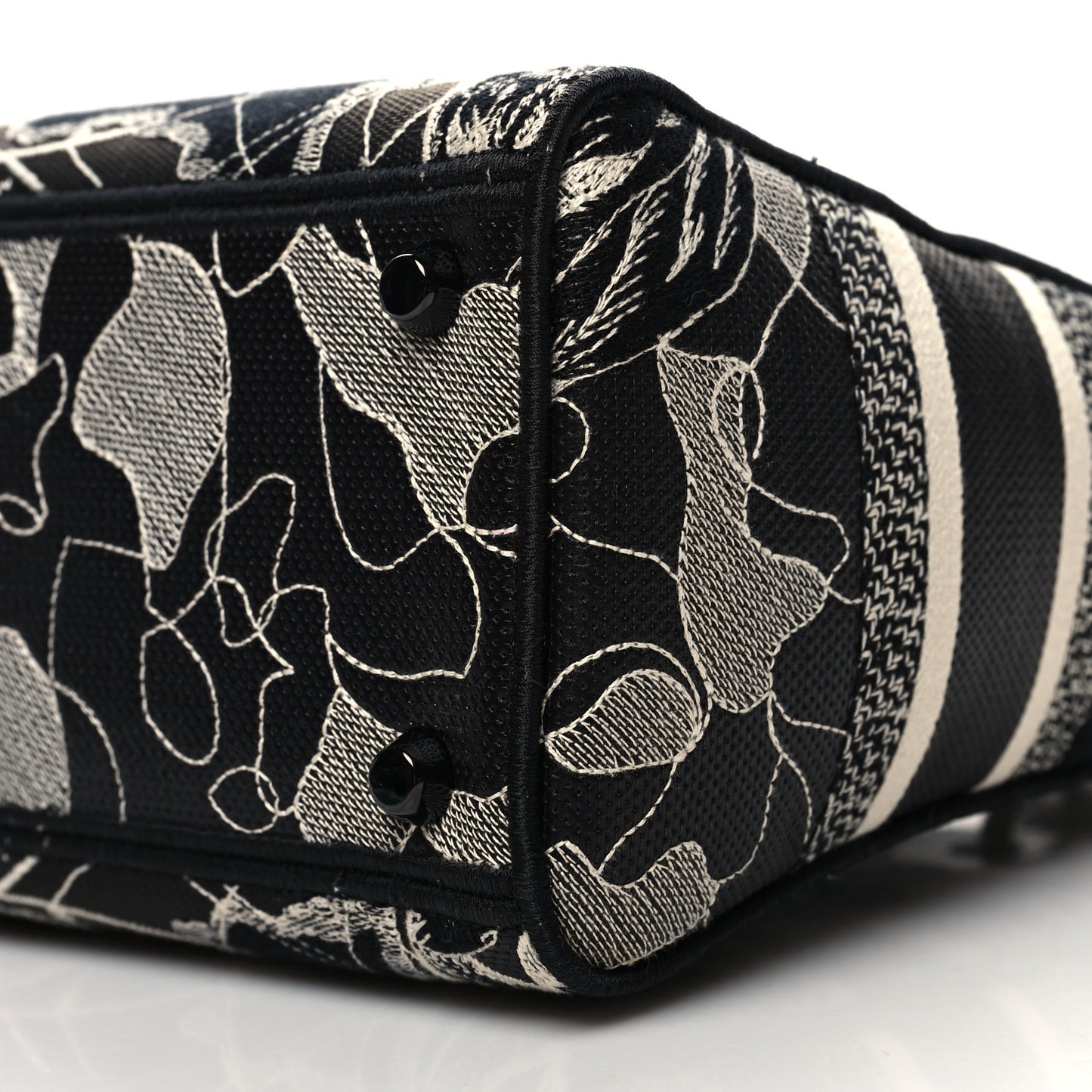 Toile de Jouy Embroidered Medium Lady D-Lite Black White