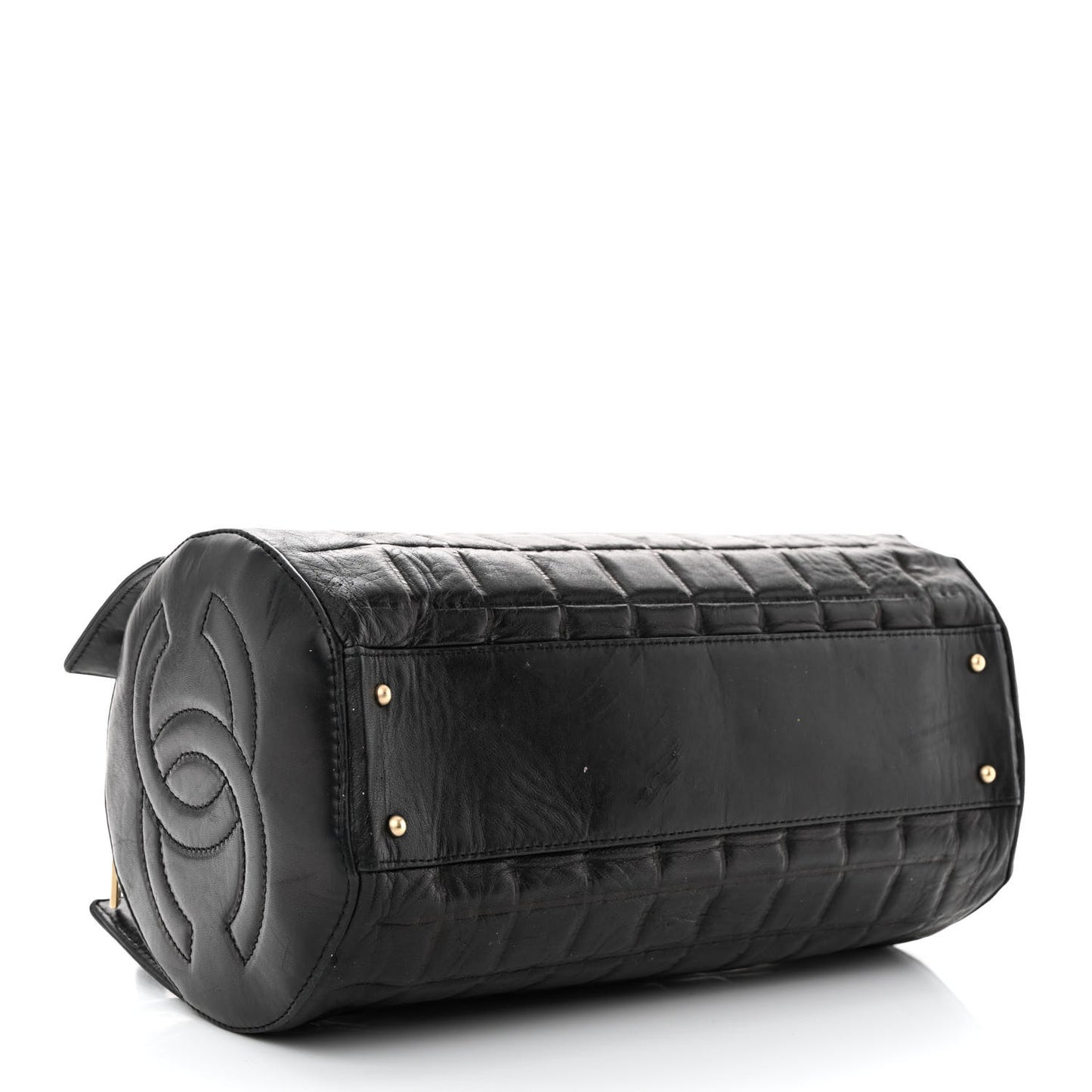 Lambskin Quilted Chocolate Bar Shoulder Bag Black