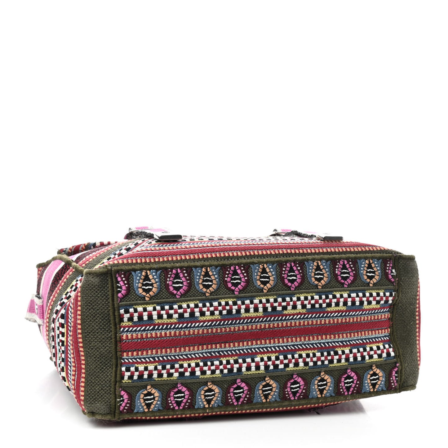 Canvas Embroidered Diorcamp Messenger Vert Multicolor