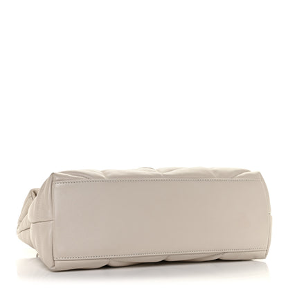 Saint Laurent Lambskin Quilted Small Loulou Puffer Monogram Chain Satchel Blanc Vintage 4 of 14