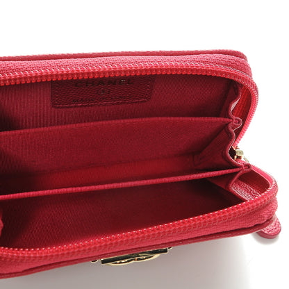 Chanel Caviar Quilted Boy Zip Around Coin Purse Wallet Fuchsia 5 of 8