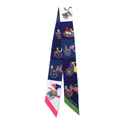 Hermes Silk Les Voitures Exquises Twilly Bleu Vert Multicolor 2 of 3