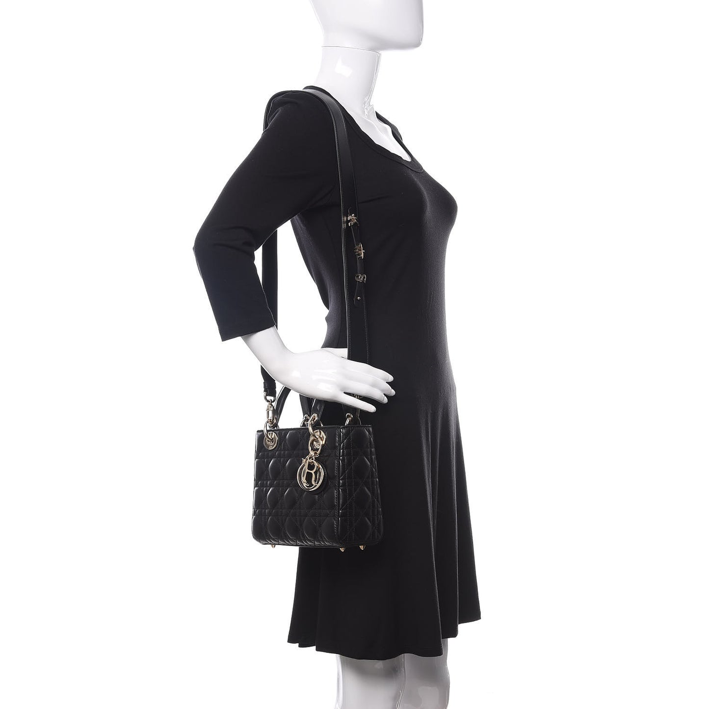 Lambskin Cannage Small My ABCDior Lady Dior Black