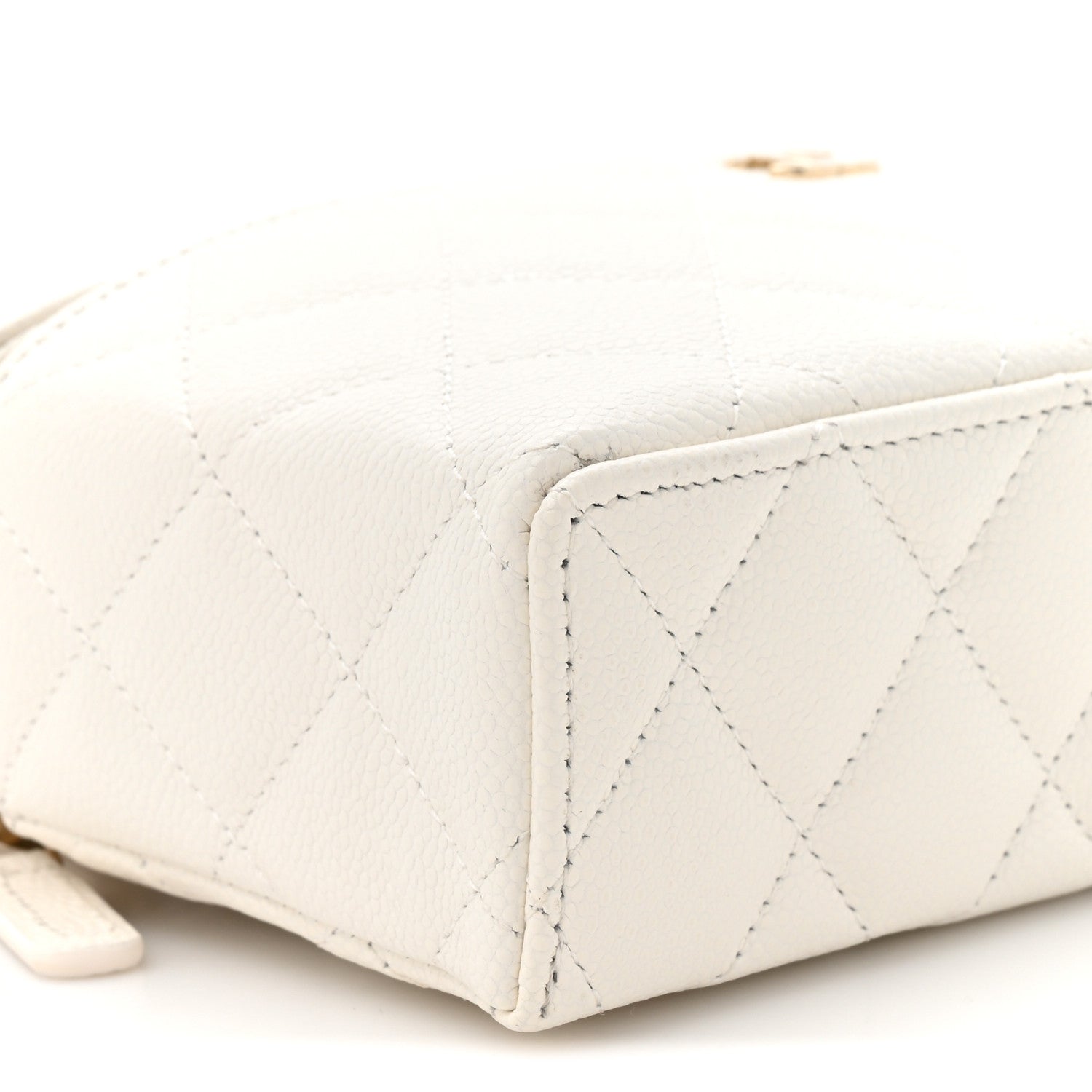 Chanel Caviar Quilted Top Handle Slim Vanity With Chain White 10 of 10