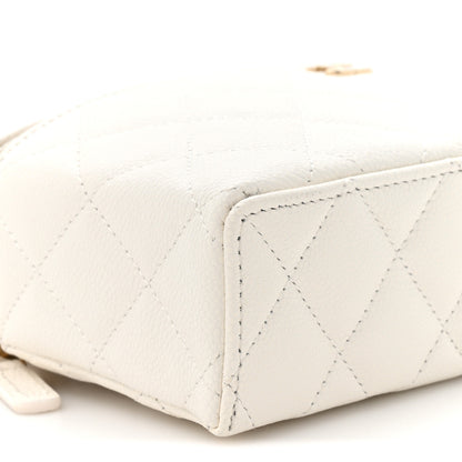 Chanel Caviar Quilted Top Handle Slim Vanity With Chain White 10 of 10