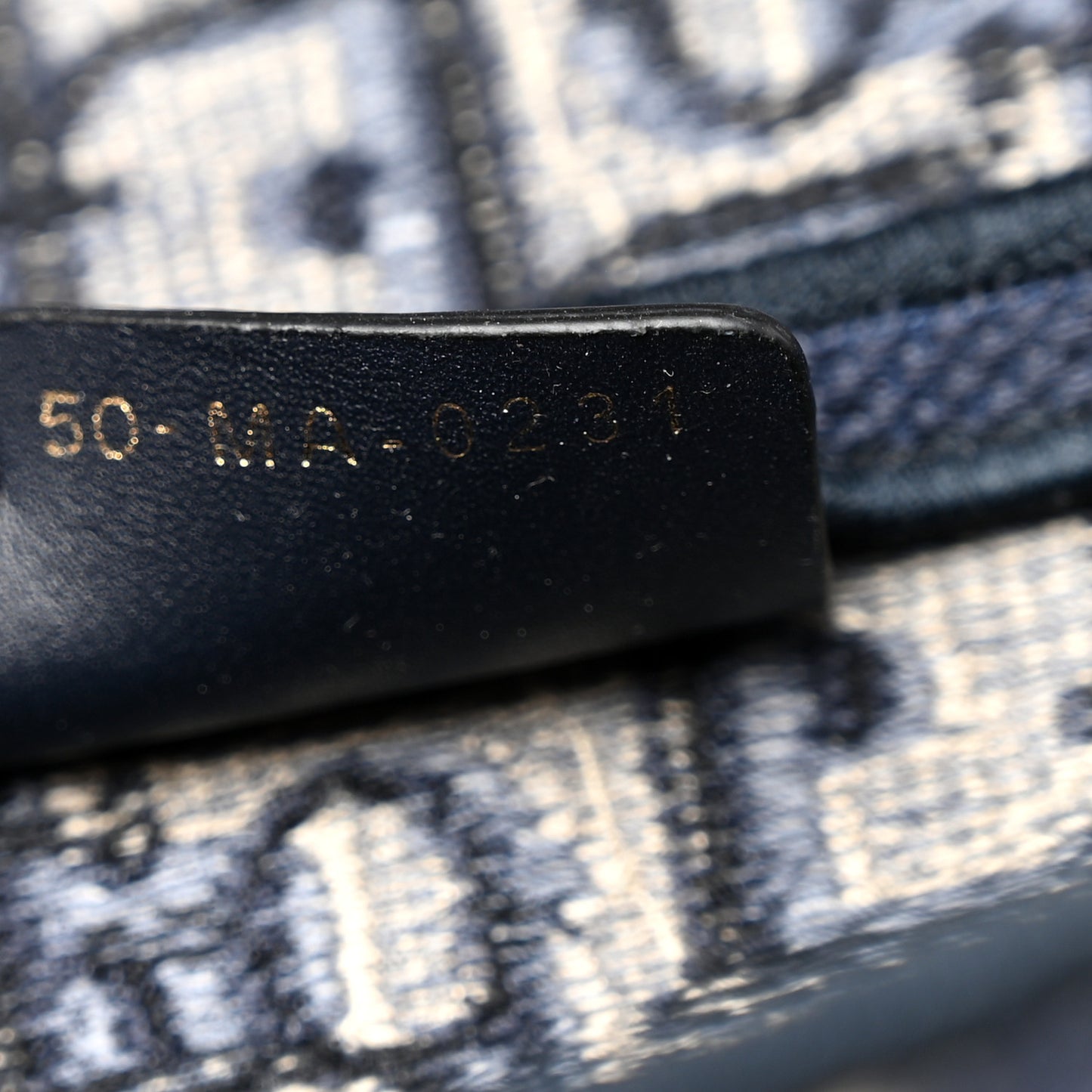 Oblique Embroidered Saddle Bag Blue