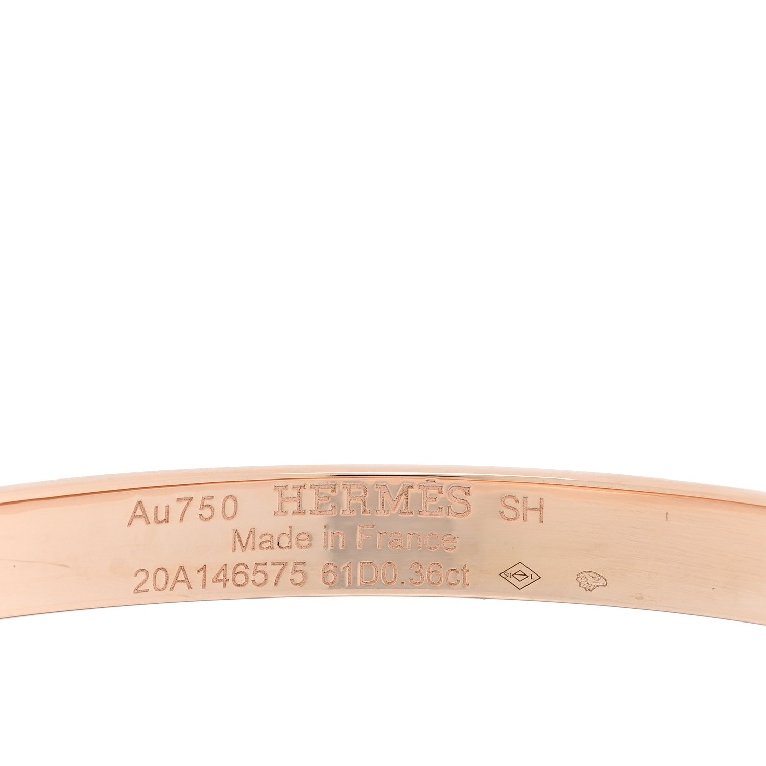 Hermes 18K Rose Gold Diamond PM Kelly Pave Bracelet SH 3 of 4