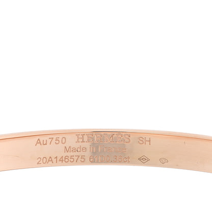Hermes 18K Rose Gold Diamond PM Kelly Pave Bracelet SH 3 of 4