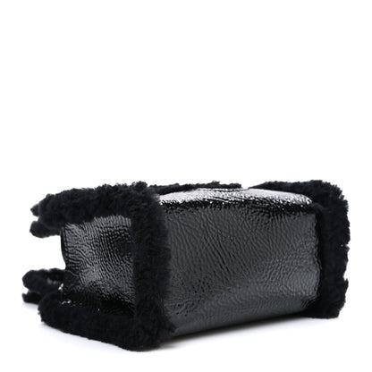 Telfar X UGG Crinkle Patent Shearling Small Shopping Bag Black 4 of 10