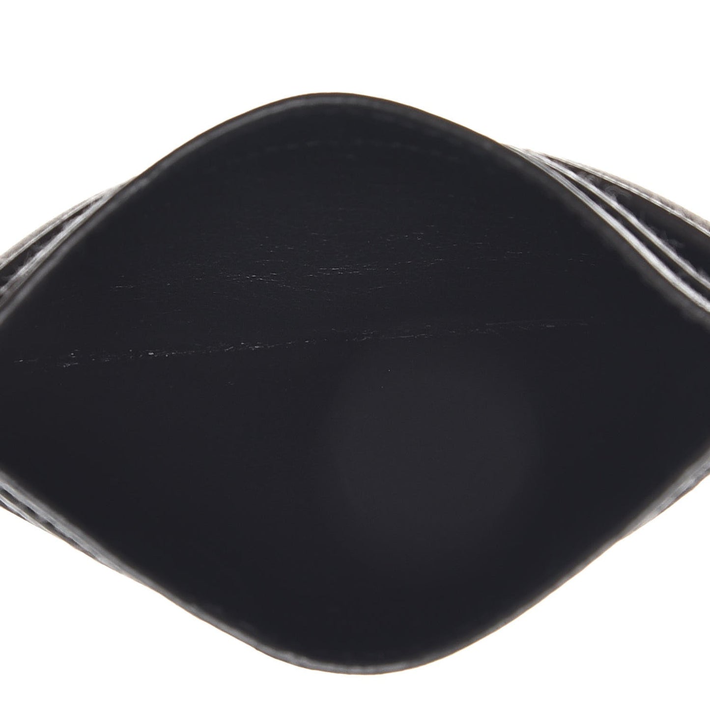 Metallic Ribbed Calfskin Opium Monogram Credit Card Case Graphite