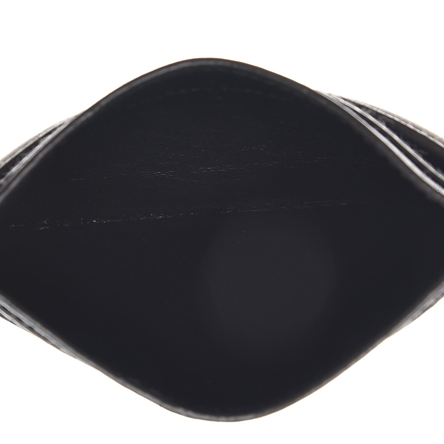 Saint Laurent Metallic Ribbed Calfskin Opium Monogram Credit Card Case Graphite 5 of 7