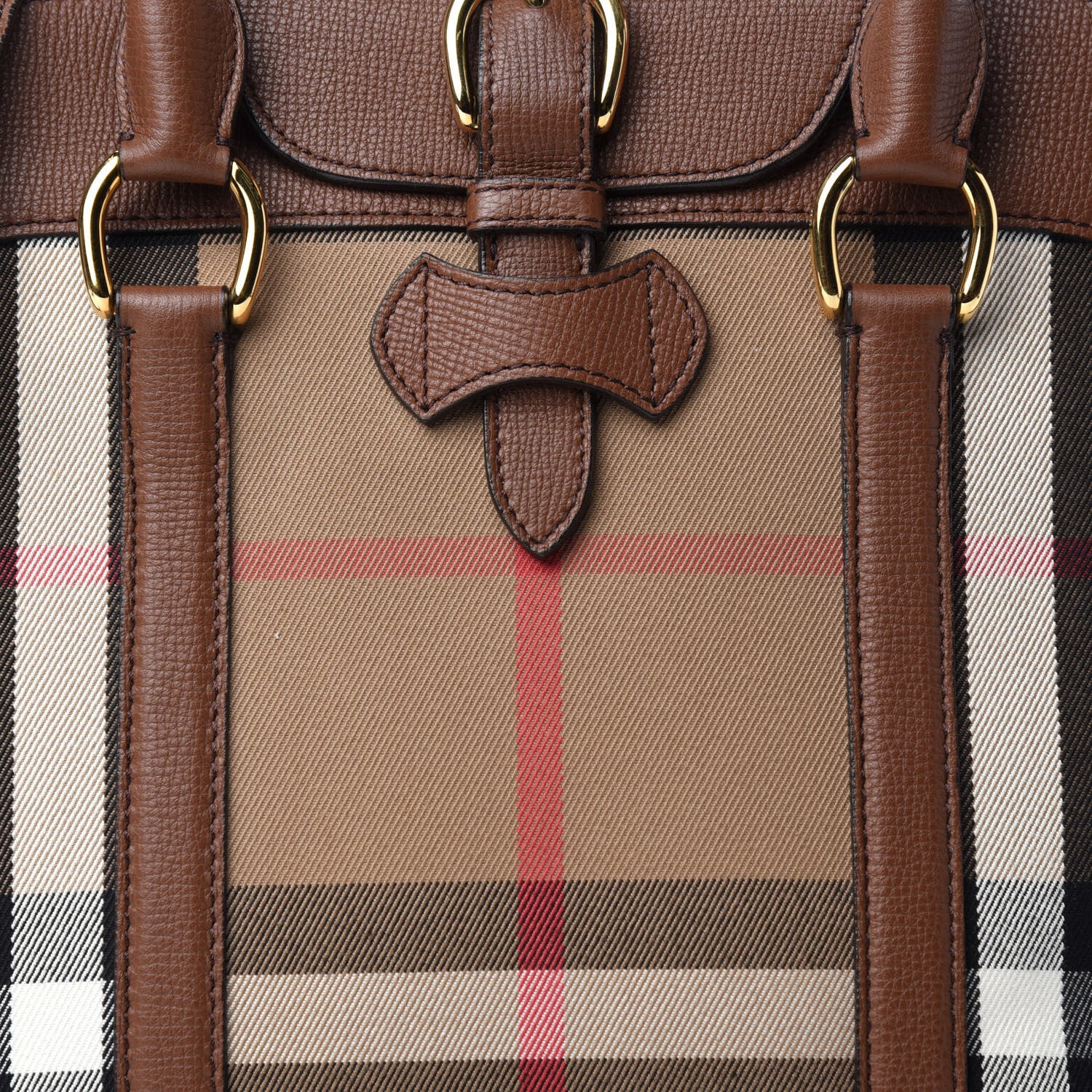 Burberry Derby Calfskin House Check Medium Milverton Satchel Tan 15 of 15
