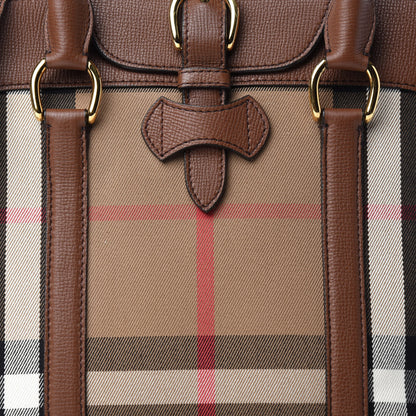 Burberry Derby Calfskin House Check Medium Milverton Satchel Tan 15 of 15