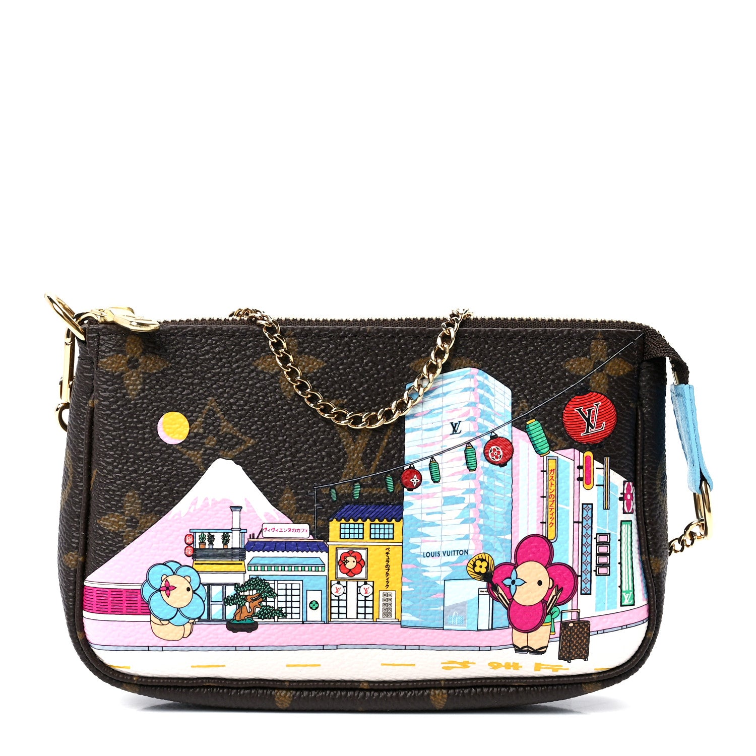 Louis Vuitton Monogram 2022 Christmas Animation Tokyo Mini Pochette Accessories Blue 1 of 12