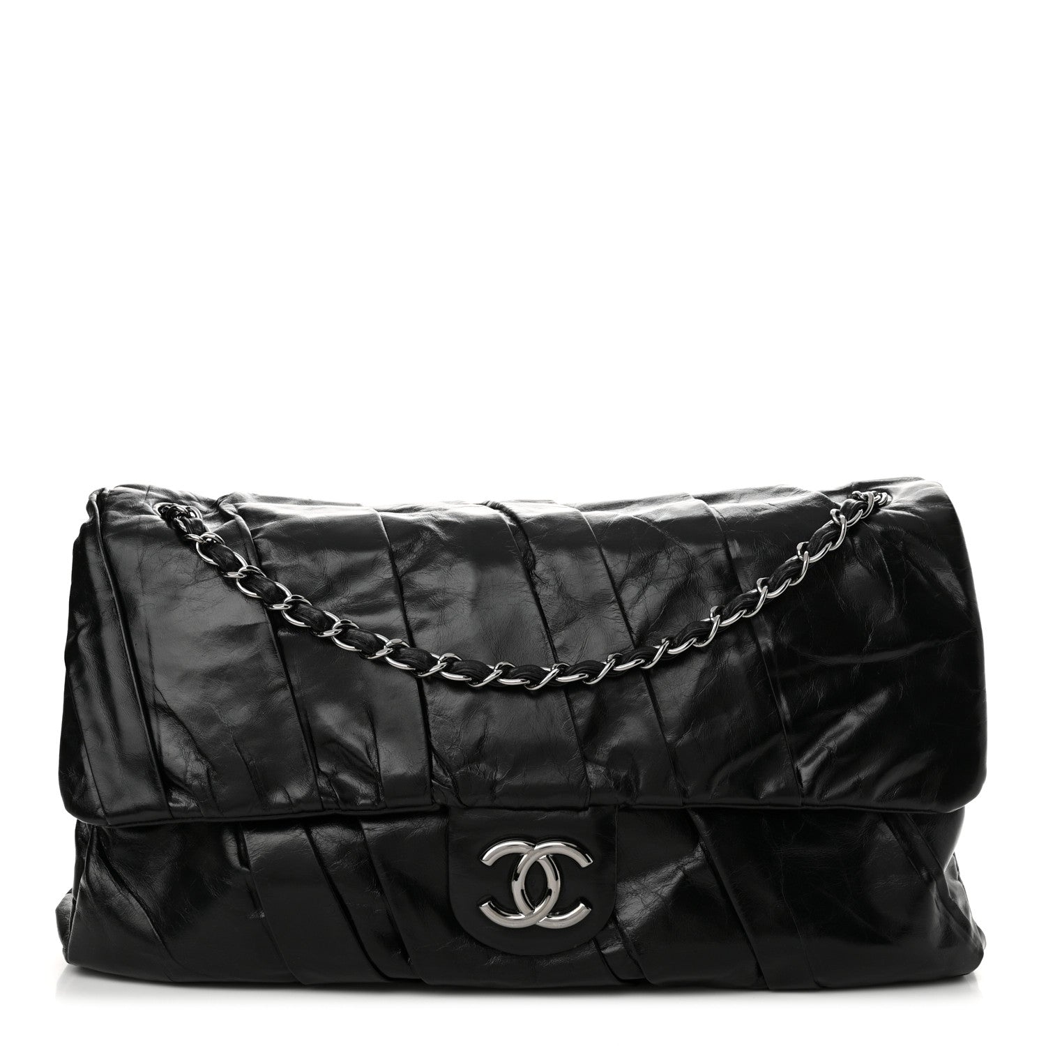 Chanel Glazed Calfskin Twisted Maxi Flap Black 1 of 10